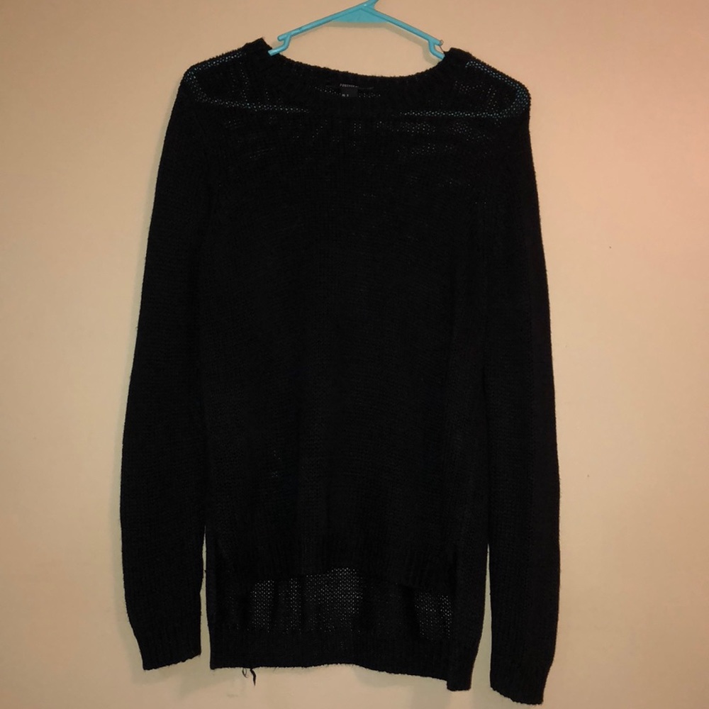 black oversized sweater